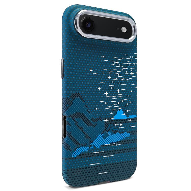 Adesivo per telefono magnetico con texture in Kevlar e effetto acqua, For iPhone 17 Pro Max, For iPhone 17 Pro, For iPhone 17, For iPhone Air, For iPhone 16 Pro Max, For iPhone 16 Pro, For iPhone 16, For iPhone 15 Pro Max