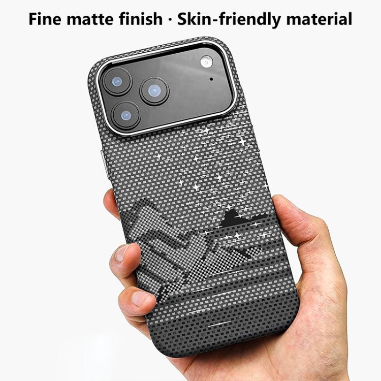 Adesivo per telefono magnetico con texture in Kevlar e effetto acqua, For iPhone 15 Pro, For iPhone 15, For iPhone 14, For iPhone 14 Pro, For iPhone 14 Pro Max