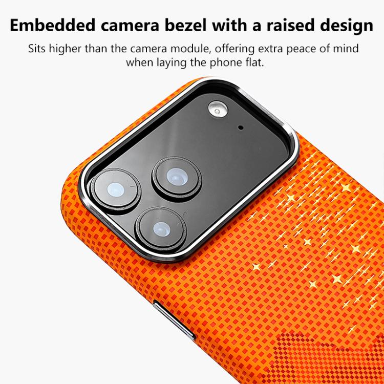 Adesivo per telefono magnetico con texture in Kevlar e effetto acqua, For iPhone 17 Pro Max, For iPhone 17 Pro, For iPhone 17, For iPhone Air, For iPhone 16 Pro Max, For iPhone 16 Pro, For iPhone 16, For iPhone 15 Pro Max