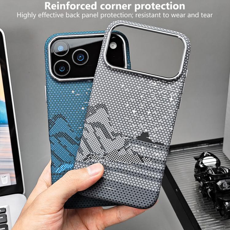 Adesivo per telefono magnetico con texture in Kevlar e effetto acqua, For iPhone 17 Pro Max, For iPhone 17 Pro, For iPhone 17, For iPhone Air, For iPhone 16 Pro Max, For iPhone 16 Pro, For iPhone 16, For iPhone 15 Pro Max