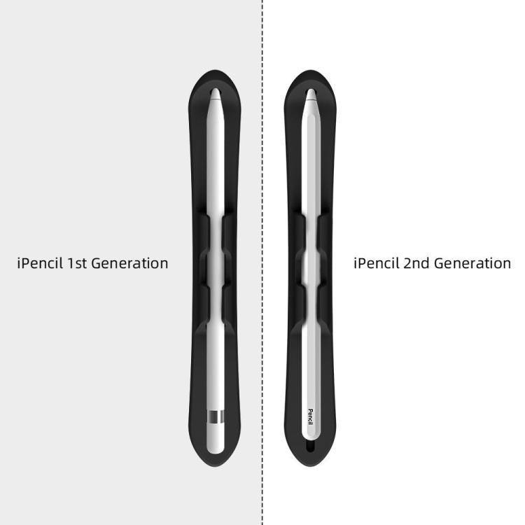 Supporto per stilo capacitivo in silicone autoadesivo resistente con fessura per Apple Pencil 2/1