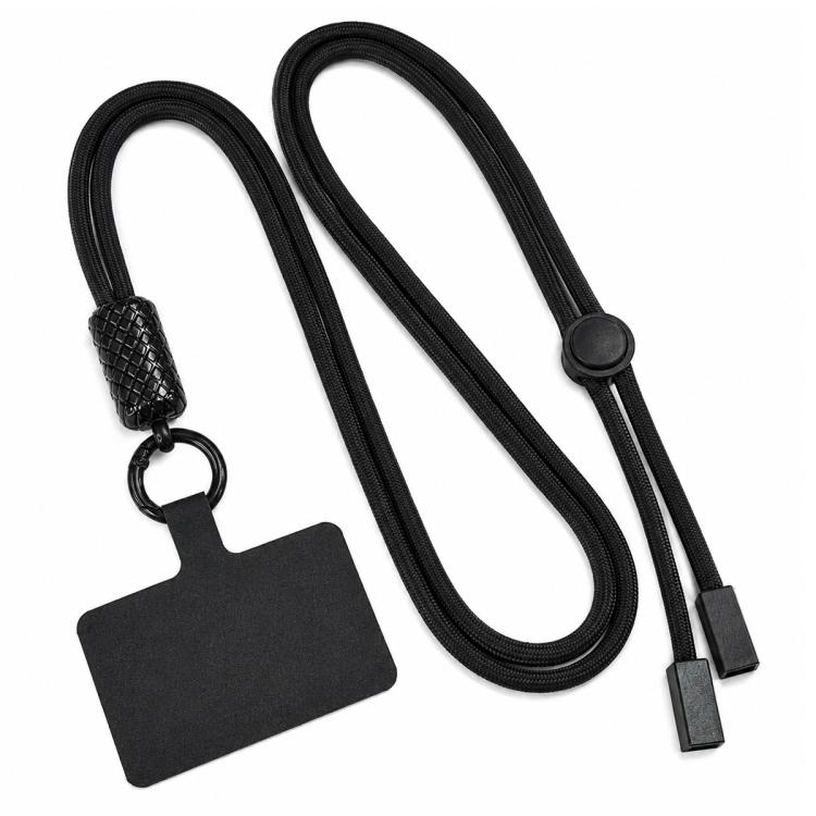 Tracolla regolabile a 360 gradi in nylon con laccetto di sicurezza per cellulare, unisex.