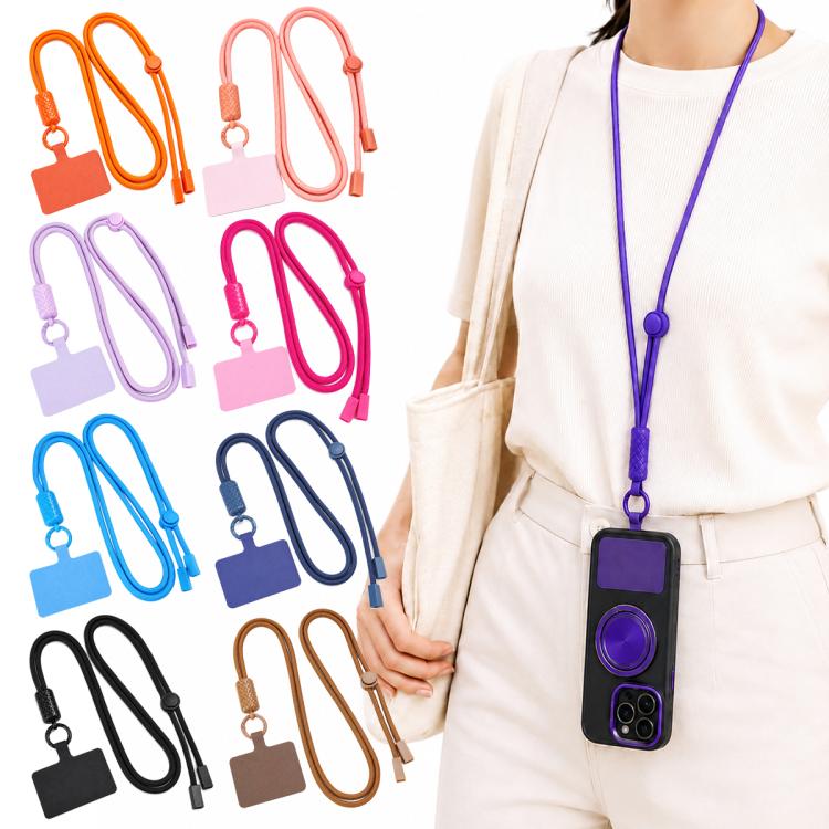 Tracolla regolabile a 360 gradi in nylon con laccetto di sicurezza per cellulare, unisex.
