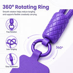 Tracolla regolabile a 360 gradi in nylon con laccetto di sicurezza per cellulare, unisex.