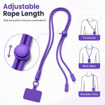 Tracolla regolabile a 360 gradi in nylon con laccetto di sicurezza per cellulare, unisex.