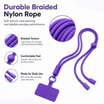 Tracolla regolabile a 360 gradi in nylon con laccetto di sicurezza per cellulare, unisex.