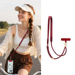 Tracolla ibrida regolabile per cellulare, da portare a tracolla o a spalla, con cuscinetto di fissaggio, unisex., Gold Hardware, Painted Metal Hardware