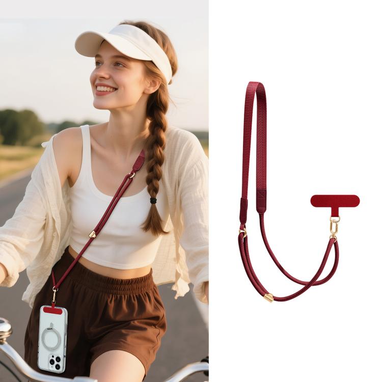 Tracolla ibrida regolabile per cellulare, da portare a tracolla o a spalla, con cuscinetto di fissaggio, unisex., Gold Hardware, Painted Metal Hardware