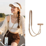 Tracolla ibrida regolabile per cellulare, da portare a tracolla o a spalla, con cuscinetto di fissaggio, unisex., Gold Hardware, Painted Metal Hardware