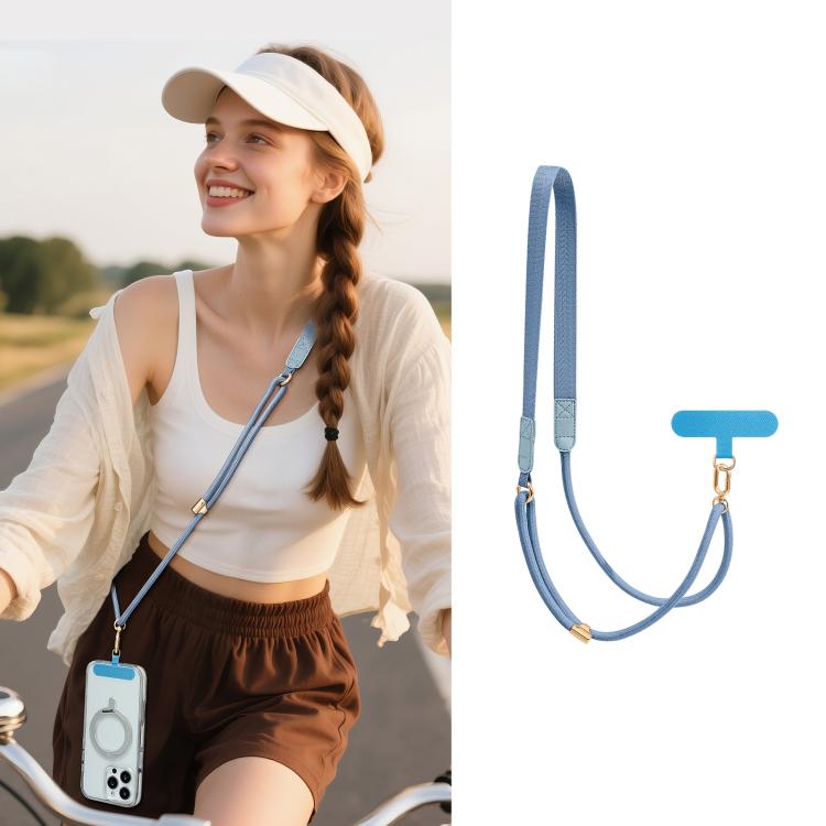Tracolla ibrida regolabile per cellulare, da portare a tracolla o a spalla, con cuscinetto di fissaggio, unisex., Gold Hardware, Painted Metal Hardware