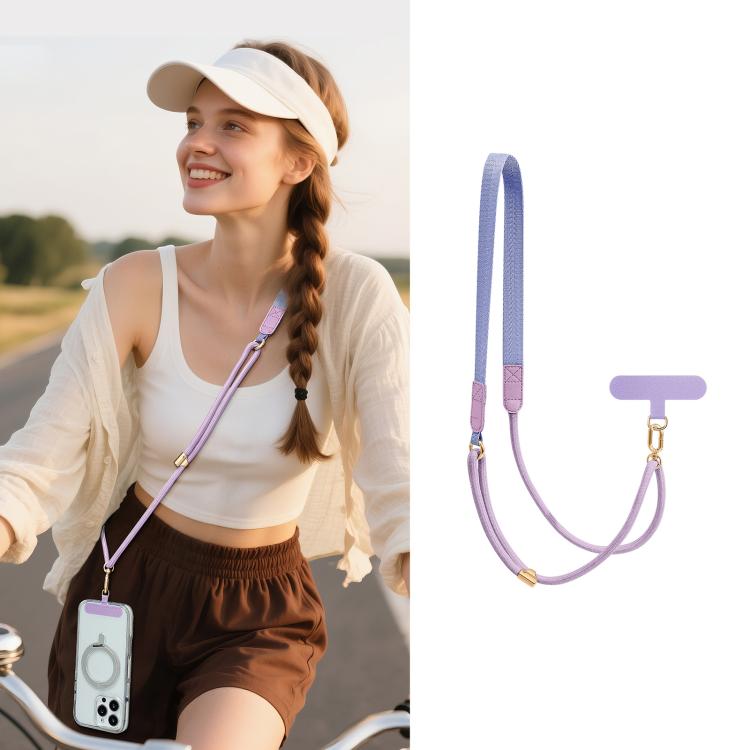 Tracolla ibrida regolabile per cellulare, da portare a tracolla o a spalla, con cuscinetto di fissaggio, unisex., Gold Hardware, Painted Metal Hardware