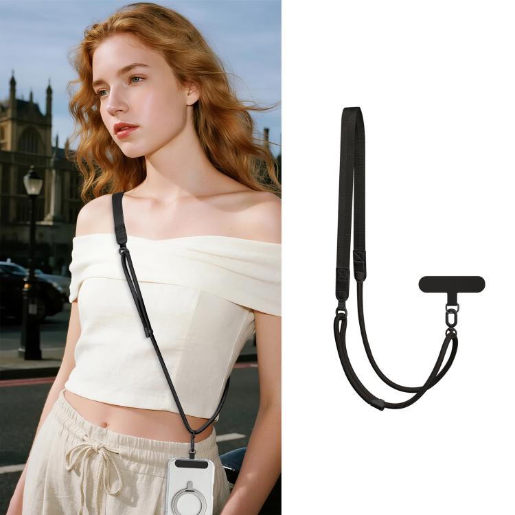 Tracolla ibrida regolabile per cellulare, da portare a tracolla o a spalla, con cuscinetto di fissaggio, unisex., Gold Hardware, Painted Metal Hardware