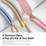 Tracolla ibrida regolabile per cellulare, da portare a tracolla o a spalla, con cuscinetto di fissaggio, unisex., Gold Hardware, Painted Metal Hardware