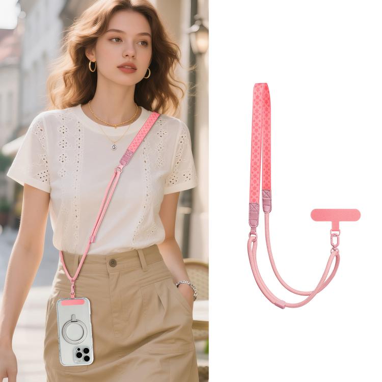 Cordino per cellulare regolabile con stampa a cartoni animati, ibrido, da indossare a tracolla o a spalla, con cuscinetto di sicurezza, unisex.