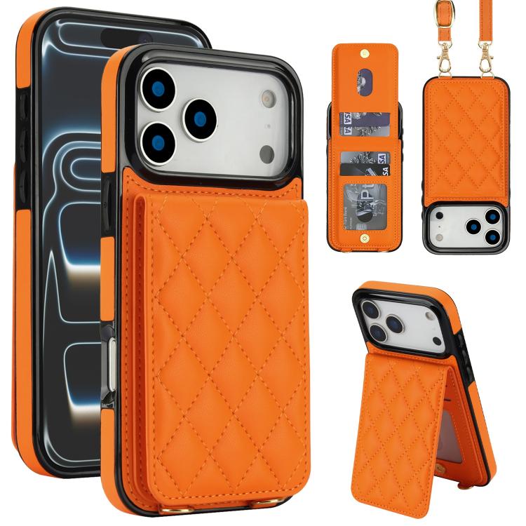 Custodia per cellulare a tracolla romboidale con protezione RFID e porta carte., For iPhone 17e / 16e, For iPhone 17 Pro Max, For iPhone 17 Pro