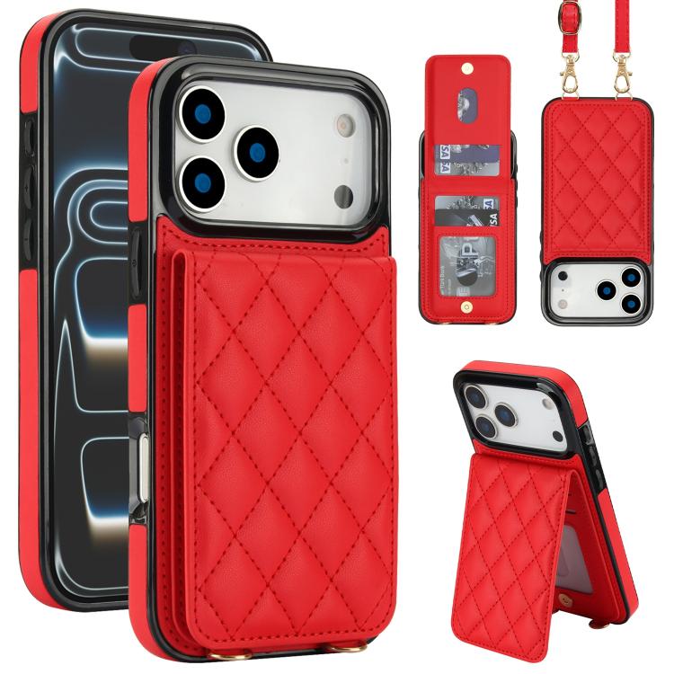 Custodia per cellulare a tracolla romboidale con protezione RFID e porta carte., For iPhone 17e / 16e, For iPhone 17 Pro Max, For iPhone 17 Pro
