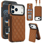 Custodia per cellulare a tracolla romboidale con protezione RFID e porta carte., For iPhone 17e / 16e, For iPhone 17 Pro Max, For iPhone 17 Pro