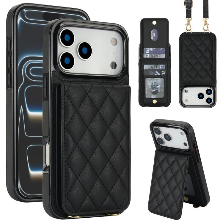 Custodia per cellulare a tracolla romboidale con protezione RFID e porta carte., For iPhone 17e / 16e, For iPhone 17 Pro Max, For iPhone 17 Pro