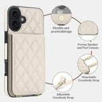 Custodia per cellulare a tracolla romboidale con protezione RFID e porta carte., For iPhone 17, For iPhone Air, For iPhone 16 Pro Max