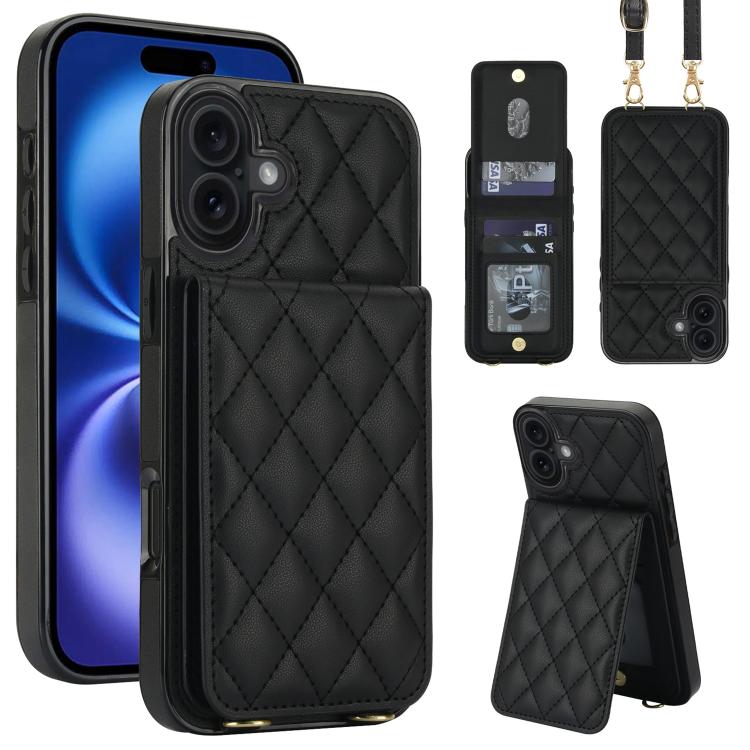 Custodia per cellulare a tracolla romboidale con protezione RFID e porta carte., For iPhone 17, For iPhone Air, For iPhone 16 Pro Max