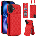 Custodia per cellulare a tracolla romboidale con protezione RFID e porta carte., For iPhone 17, For iPhone Air, For iPhone 16 Pro Max