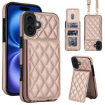 Custodia per cellulare a tracolla romboidale con protezione RFID e porta carte., For iPhone 17, For iPhone Air, For iPhone 16 Pro Max