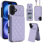 Custodia per cellulare a tracolla romboidale con protezione RFID e porta carte., For iPhone 17, For iPhone Air, For iPhone 16 Pro Max