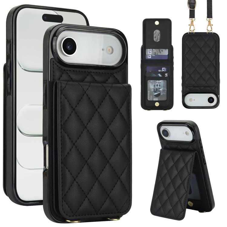 Custodia per cellulare a tracolla romboidale con protezione RFID e porta carte., For iPhone 17, For iPhone Air, For iPhone 16 Pro Max