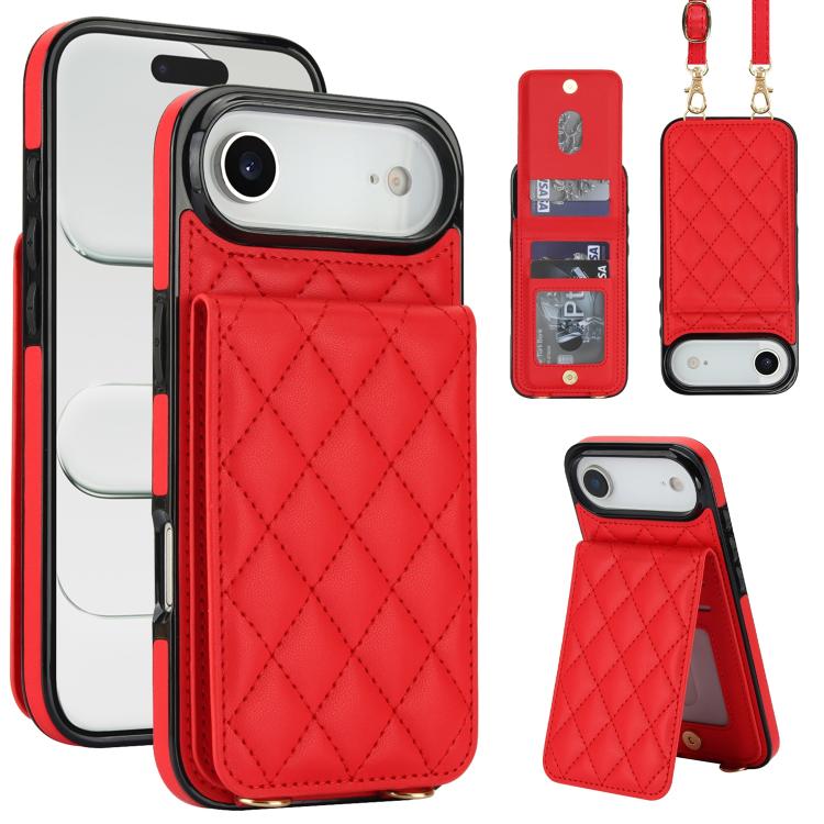 Custodia per cellulare a tracolla romboidale con protezione RFID e porta carte., For iPhone 17, For iPhone Air, For iPhone 16 Pro Max