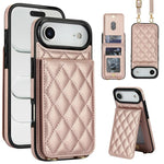 Custodia per cellulare a tracolla romboidale con protezione RFID e porta carte., For iPhone 17, For iPhone Air, For iPhone 16 Pro Max
