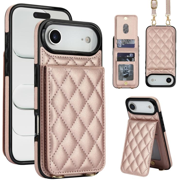 Custodia per cellulare a tracolla romboidale con protezione RFID e porta carte., For iPhone 17, For iPhone Air, For iPhone 16 Pro Max