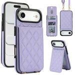 Custodia per cellulare a tracolla romboidale con protezione RFID e porta carte., For iPhone 17, For iPhone Air, For iPhone 16 Pro Max