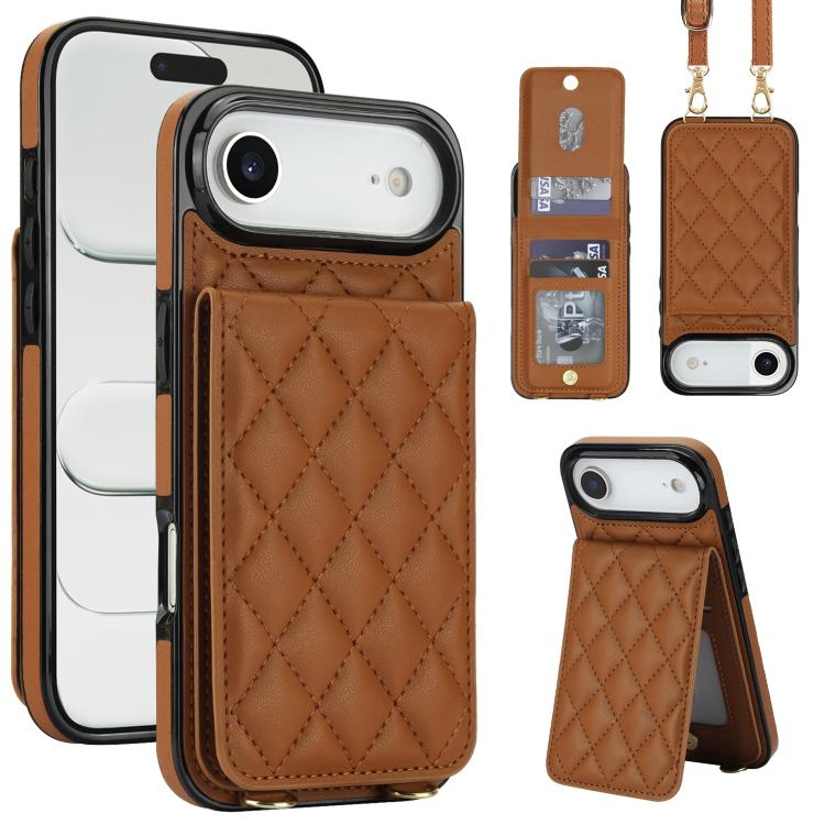 Custodia per cellulare a tracolla romboidale con protezione RFID e porta carte., For iPhone 17, For iPhone Air, For iPhone 16 Pro Max