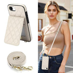 Custodia per cellulare a tracolla romboidale con protezione RFID e porta carte., For iPhone 17e / 16e, For iPhone 17 Pro Max, For iPhone 17 Pro