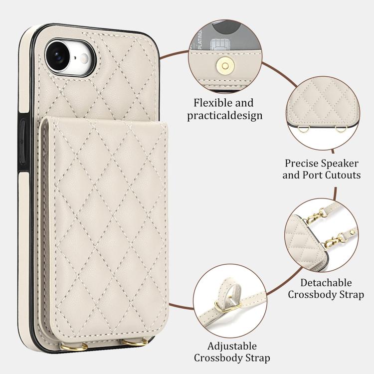 Custodia per cellulare a tracolla romboidale con protezione RFID e porta carte., For iPhone 17e / 16e, For iPhone 17 Pro Max, For iPhone 17 Pro