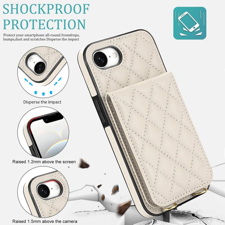 Custodia per cellulare a tracolla romboidale con protezione RFID e porta carte., For iPhone 17e / 16e, For iPhone 17 Pro Max, For iPhone 17 Pro