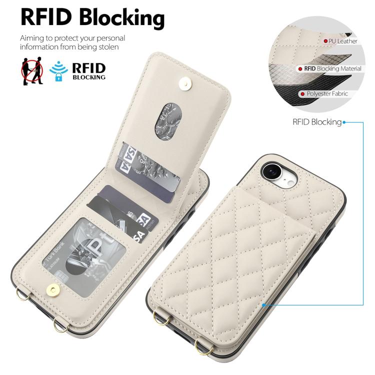 Custodia per cellulare a tracolla romboidale con protezione RFID e porta carte., For iPhone 17e / 16e, For iPhone 17 Pro Max, For iPhone 17 Pro