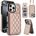 Custodia per cellulare a tracolla romboidale con protezione RFID e porta carte., For iPhone 17, For iPhone Air, For iPhone 16 Pro Max