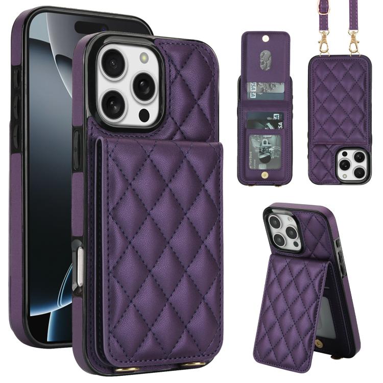 Custodia per cellulare a tracolla romboidale con protezione RFID e porta carte., For iPhone 17, For iPhone Air, For iPhone 16 Pro Max