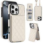 Custodia per cellulare a tracolla romboidale con protezione RFID e porta carte., For iPhone 16 Pro, For iPhone 16 Plus, For iPhone 16