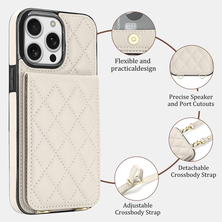 Custodia per cellulare a tracolla romboidale con protezione RFID e porta carte., For iPhone 15 Pro Max, For iPhone 15 Pro, For iPhone 15 Plus / 14 Plus