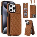 Custodia per cellulare a tracolla romboidale con protezione RFID e porta carte., For iPhone 15 Pro Max, For iPhone 15 Pro, For iPhone 15 Plus / 14 Plus