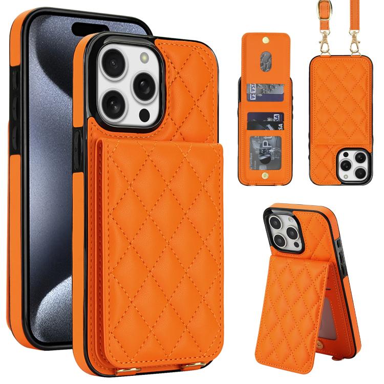 Custodia per cellulare a tracolla romboidale con protezione RFID e porta carte., For iPhone 15 Pro Max, For iPhone 15 Pro, For iPhone 15 Plus / 14 Plus