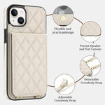 Custodia per cellulare a tracolla romboidale con protezione RFID e porta carte., For iPhone 15, For iPhone 14 / 13, For iPhone 14 Pro