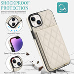 Custodia per cellulare a tracolla romboidale con protezione RFID e porta carte., For iPhone 15, For iPhone 14 / 13, For iPhone 14 Pro