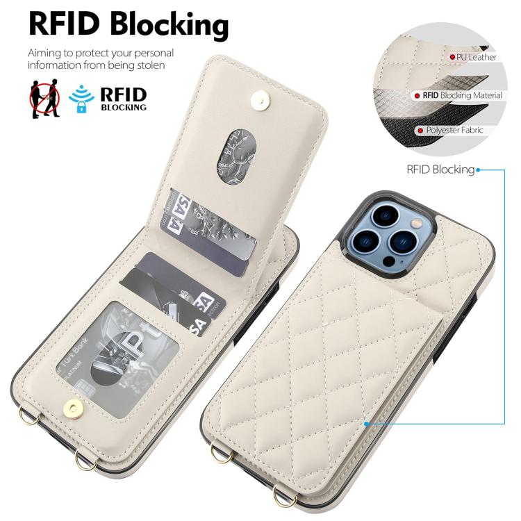 Custodia per cellulare a tracolla romboidale con protezione RFID e porta carte., For iPhone 14 Pro Max, For iPhone SE 2022 / SE 2020 / 8 / 7, For iPhone 13 Pro Max