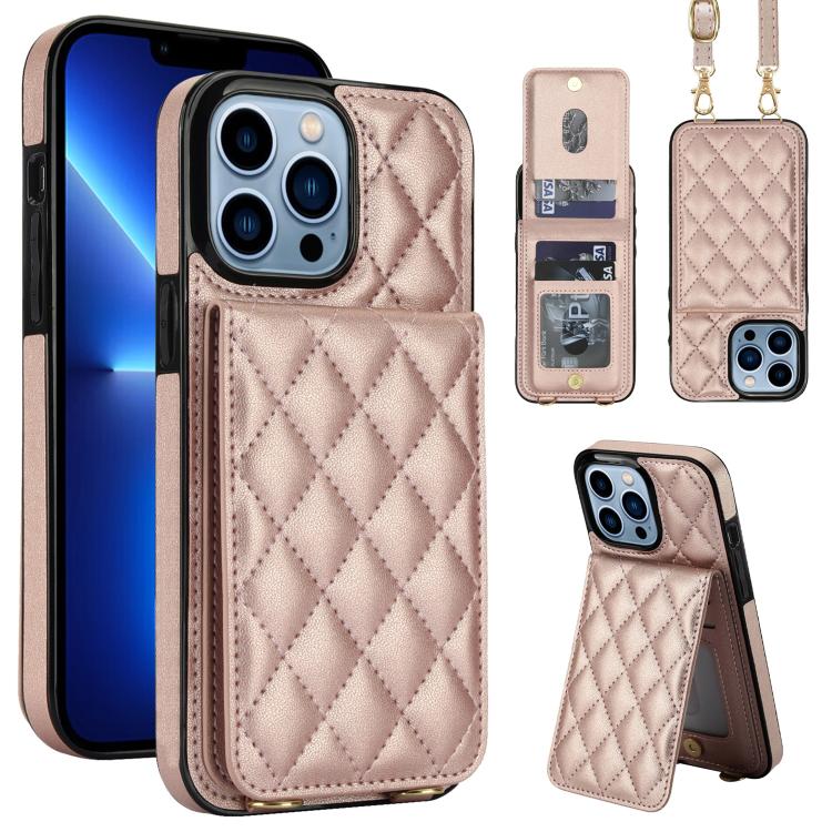 Custodia per cellulare a tracolla romboidale con protezione RFID e porta carte., For iPhone 14 Pro Max, For iPhone SE 2022 / SE 2020 / 8 / 7, For iPhone 13 Pro Max