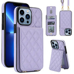 Custodia per cellulare a tracolla romboidale con protezione RFID e porta carte., For iPhone 14 Pro Max, For iPhone SE 2022 / SE 2020 / 8 / 7, For iPhone 13 Pro Max