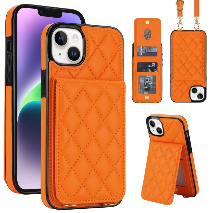 Custodia per cellulare a tracolla romboidale con protezione RFID e porta carte., For iPhone 15, For iPhone 14 / 13, For iPhone 14 Pro