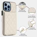 Custodia per cellulare a tracolla romboidale con protezione RFID e porta carte., For iPhone 12 Pro Max, For iPhone 12 mini, For iPhone 11 Pro Max
